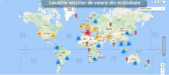 Secțiile de votare din străinătate/FOTO: mae.ro