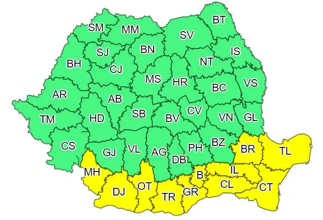 Un nou avertisment al meteorologilor pentru București și județele din sud. FOTO: ANMH