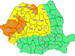 Cod portocaliu de ploi torenţiale, în 9 județe. / Foto: meteoromania.ro