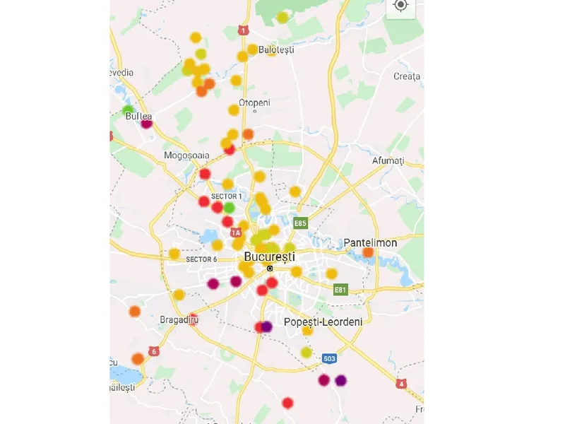 Senzorii au arătat depășirea valorilor de poluare peste tot în București