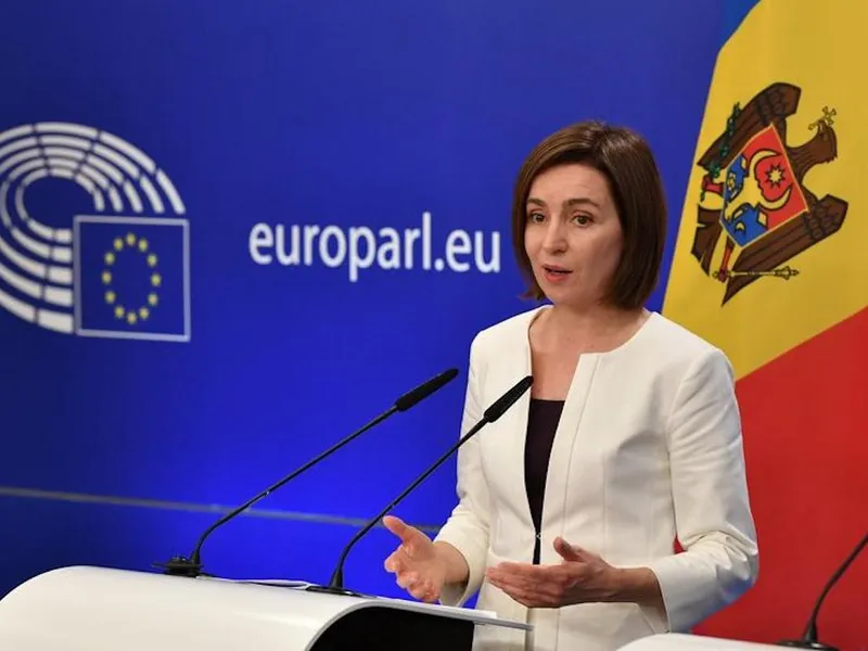 Maia Sandu a spus la mitingul proeuropean de la Chișinău că Moldova își propune să devină membră UE până în 2030 - Foto: Profimedia Images