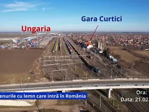 Trenurile cu lemn care intră în România - Foto: captură video