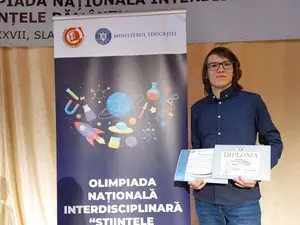 David Vlad, elev în clasa a XII-a la Buzău, dublu olimpic internațional - Foto: Facebook/Colegiul National B.P. Hasdeu Buzau