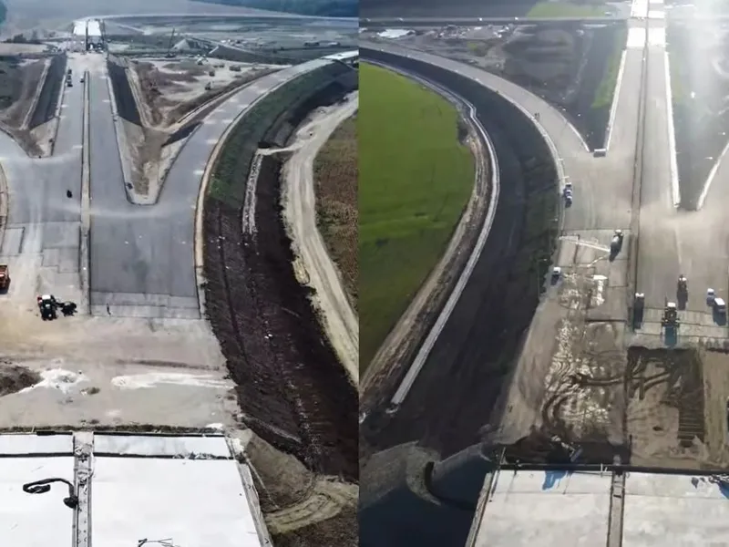 Poate fi inaugurată autostrada A7 Ploieşti - Buzău până la sfârşitul anului? - Foto: captură video YouTube/SkyScraper RO