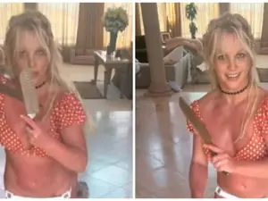 Britney Spears, probleme mari după divorț. S-a filmat cu două cuțite în mână. Vizitată de poliție - Captură video / imagine cu caracter ilustrativ