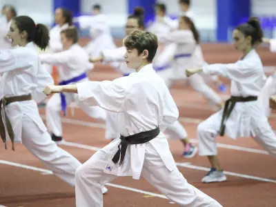 Copiii echipei de karate de la CSO Voluntari FOTO: INQUAM/George Călin