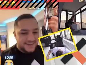 „Bombardier” violent, reținut de mascați în timpul live-ului pe Tik-Tok - Foto: Captură TikTok/