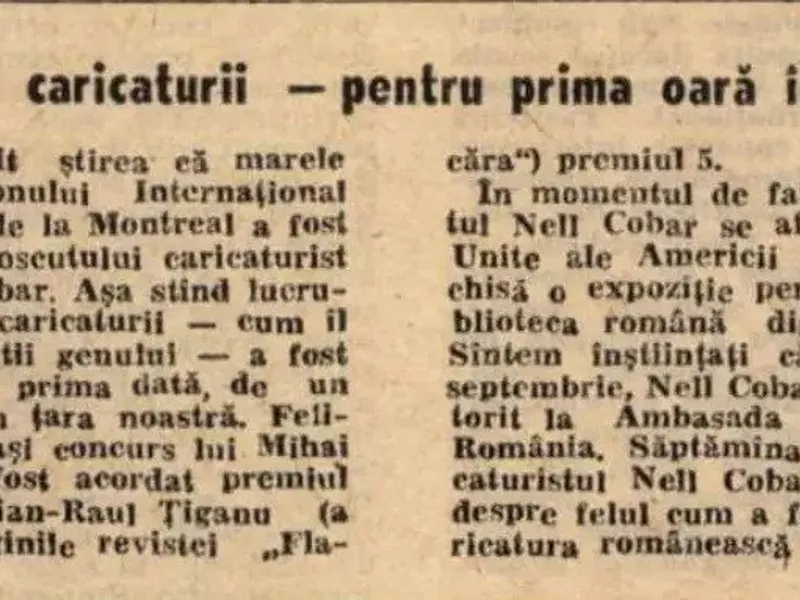 Fragment dintr-un interviu dat de Nell Cobar reviste Flacăra