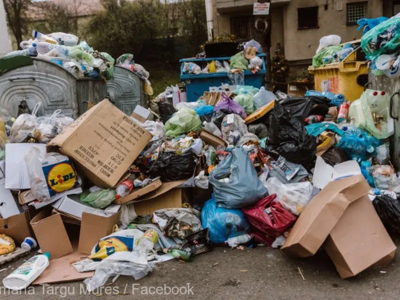 Gunoaie în Târgu Mureș - Foto: Facebook/ Primăria Târgu Mureș