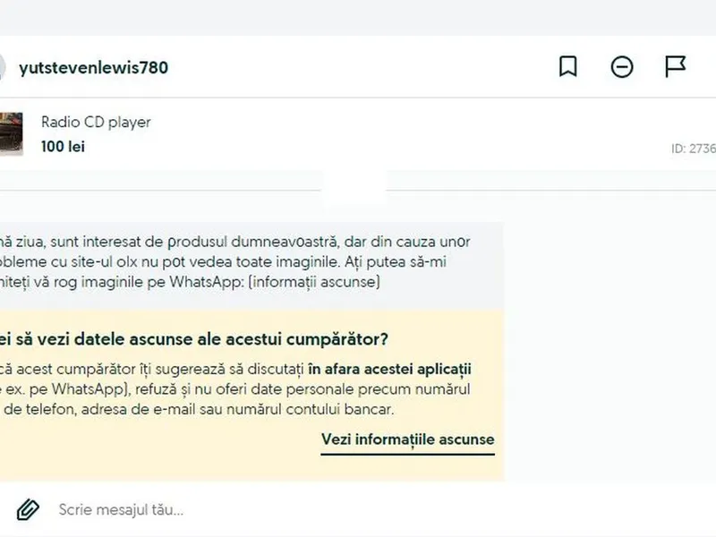 Cum te trezeşti pe OLX cu contul bancar golit de bani. Descrierea detaliată a escrocheriei - Foto: printscreen olx.ro