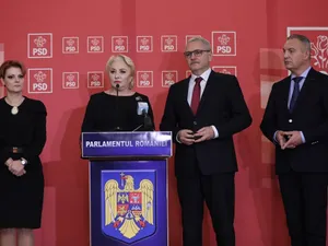 Premierul Viorica Dăncilă, alături de fostul lider PSD, Liviu Dragnea și fostul trezorier Mircea Drăghici