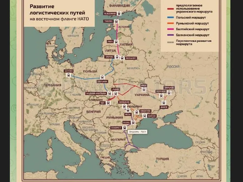 Calea ferată pentru armamentul NATO trece prin România - Foto: Telegram/Two Majors (imagine cu caracter ilustrativ)