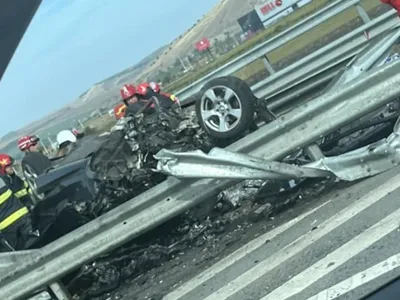 Accident grav pe Autostrada A3. Un bărbat de 35 de ani a murit pe loc, după ce s-a izbit de parapet - Foto: News.ro