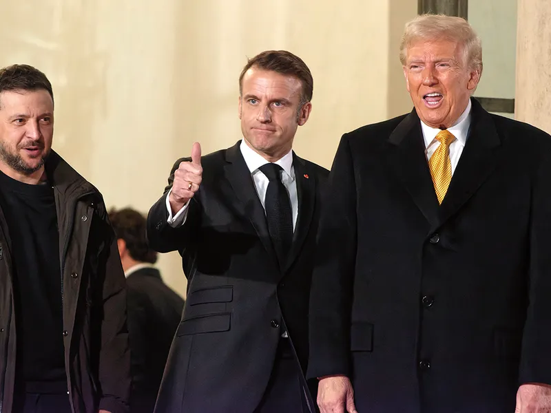 La Paris, Donald Trump, Volodimir Zelenski și Emmanuel Macron au discutat despre condițiile păcii - Foto: Profimedia Images