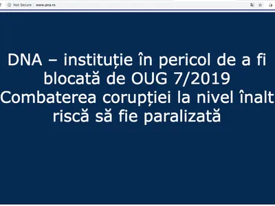 Pagina de deschidere a site-ului DNA/FOTO: pna.ro