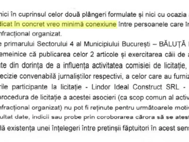 Fragment din Ordonanța de clasare.