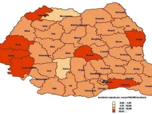 Apariția cazurilor de rujeolă din săptămâna 23-27 iulie 2018. SURSA: CNSCBT