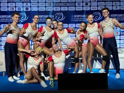 Mondialele de gimnastică aerobică pentru juniori: România s-a calificat în două finale - Foto: Facebook/Federația Română de Gimnastică