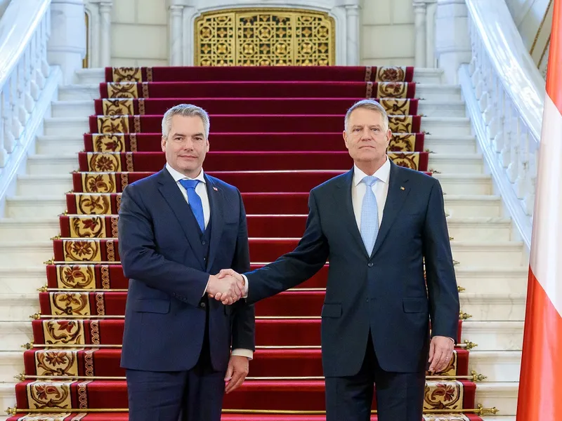 Klaus Iohannis și Karl Nehammer la Cotroceni Foto: Administrația Prezidențială