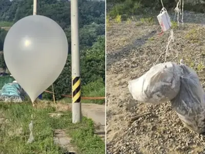 Coreea de Nord, război murdar. Trimite baloane cu fecale vecinilor din sud - Foto: Pravda.com.ua