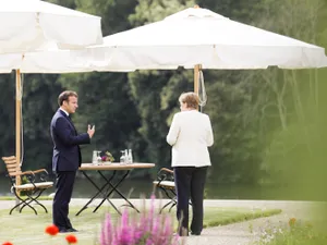 Angela Merkel și Emmanuel Macron, în iunie 2020 Foto: Facebook