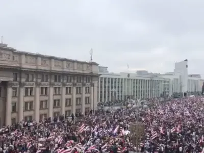 Protest cu zeci de mii de participanți la Minsk. Captură video