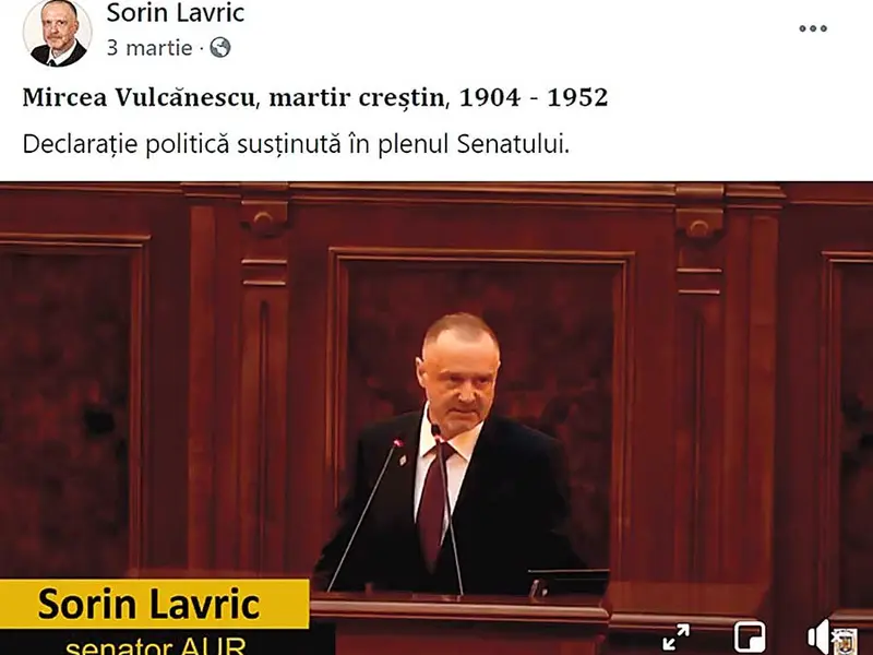 Sorin Lavric, omagiindu-l în Senat pe Mircea Vulcănescu