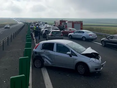 Carambolul, întins pe aproape 2 kilometri. FOTO: Facebook/Delta Radio