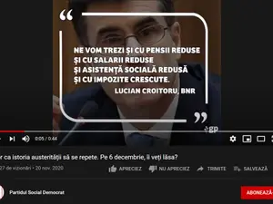 Captură video din spotul de campanie al PSD, la care face referire comunicatul Băncii Naționale a României. Sursa: YouTube