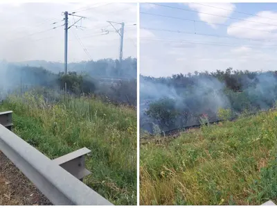 Trafic oprit pe autostrada A2 din cauza unui incendiu de vegetație. Care este situația acum? - Foto: CNAIR