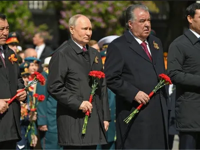 Președinții Sadîr Japarov, Kârgâzstan, Vladimir Putin, Emomali Rahmon, Tadjikistan și Serdar Berdimuhamedow, Turkmenistan-Foto: Tass