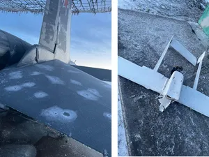 Aerodromul militar rusesc din Rostov, unde sunt ținute bombardierele Su-34, atacat cu drone - Foto: X/@loogunda