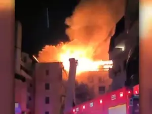 Incendiu la un penthouse în nordul Capitalei - Foto: Digi24