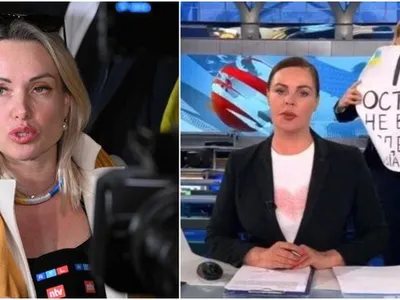 Jurnalista televiziunii de stat care a denunțat în direct războiul din Ucraina a fugit din Rusia - FOTO: Twitter