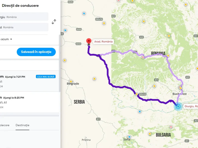 România blocată! București – Sibiu: 7-8 ore, Cluj – Constanța: 15-16 ore, Arad – Giurgiu 14-15 ore - Foto: captură ecran Waze