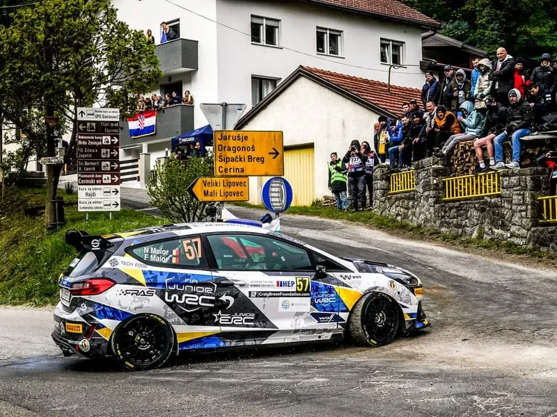 Frații români campioni Junior ERC 2023 au obținut primul podium în Junior WRC - Foto: Facebook/Napoca Rally Academy