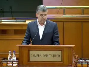 Marcel Ciolacu a vorbit fără mască la tribuna Parlamentului/FOTO: protv.ro