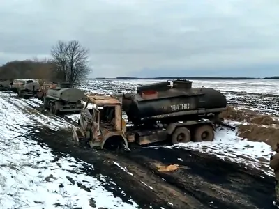 VIDEO Un convoi rusesc care alimenta armata a fost distrus de trupele ucrainene