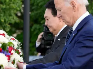 Preşedintele american Joe Biden şi coreean, Yoon Suk Yeol - Foto: Profimedia Images