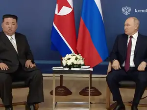 Kim Jong-Un și Vladimir Putin - Foto: Profimedia Images