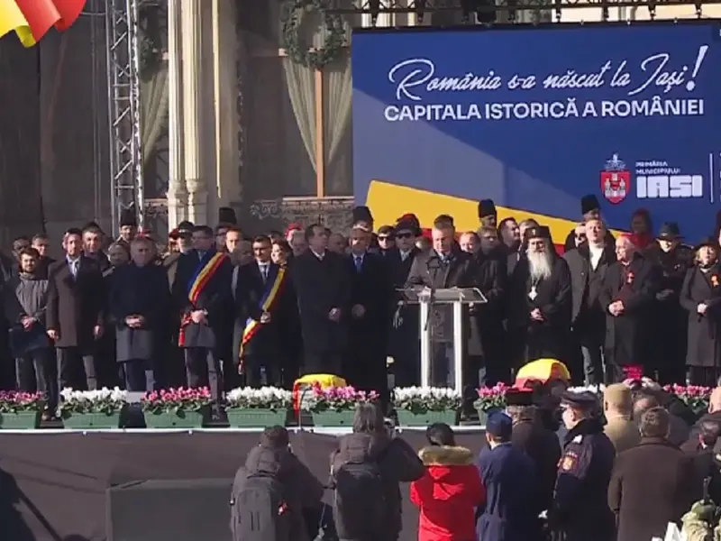 Președintele Senatului, Nicolae Ciucă, la evenimentele de la Iași cu ocazia Zilei Unirii Principatelor Foto: captura video