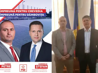 Primarul Florin Petre, susținut de Corlățean și de șeful PSD Dâmbovița - Foto: Facebook / Florin Petre