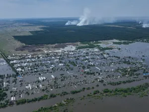 Inundații după distrugerea barajului Kahovska-Foto: Profimedia Images