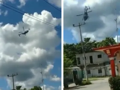 Momentul înfiorător în care un elicopter se prăbușește în "spirale ale morții" - FOTO: Twitter/The_LAAHS