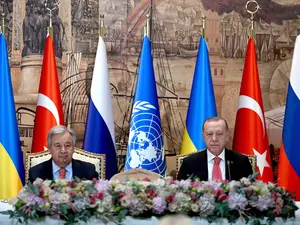 Generalul Antonio Guterres, stânfa, și Președintele Turciei Recep Tayyip Erdogan- Foto: CNN