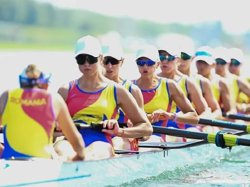 Medalie de aur pentru România la canotaj. Echipa feminină de 8+1 a terminat cursa pe primul loc - Foto: COSR