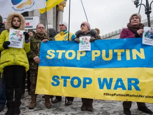 Asociația „21 Decembrie 1989” protestează împotriva războiului din Ucraina, în 3 aprilie 2022/FOTO: dreamstime