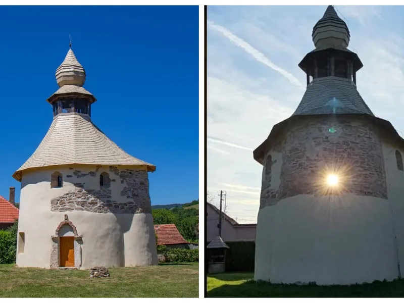 Misterul ceasului solar din cea mai veche biserică din România. Aici se întâmplă un fenomen unic - Foto: Colaj