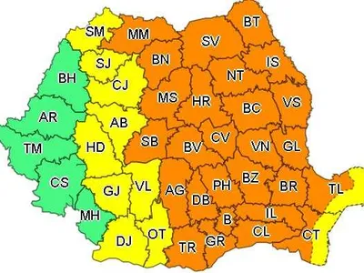 Capitala e sub cod portocaliu de vijelii. FOTO: Meteo Romania