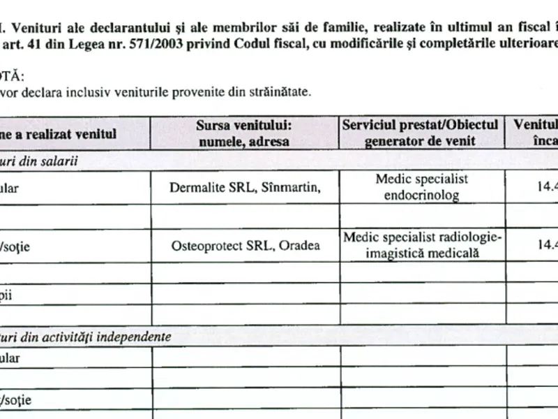 Declarația de avere depusă de ministrul de Sănătății Ioana Mihăilă